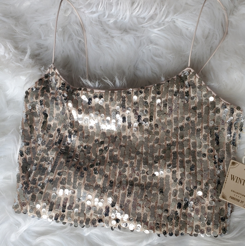 Sequin Cropped Cami